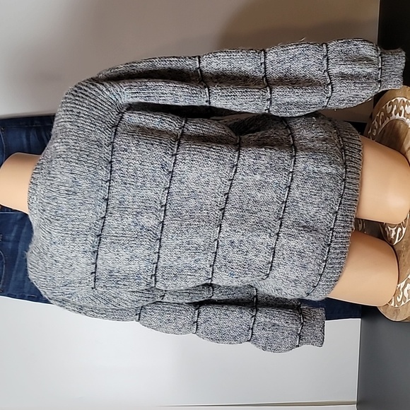 St. Michael Blue Gray Cardigan ~ Silver Buttons ~Puffy Sleeves ~ Made in the UK - Picture 7 of 15